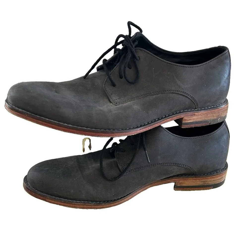 Men's Gordon Rush Gray Leather Cooper Dress Oxford Shoe Size 9.5 Sophisticated